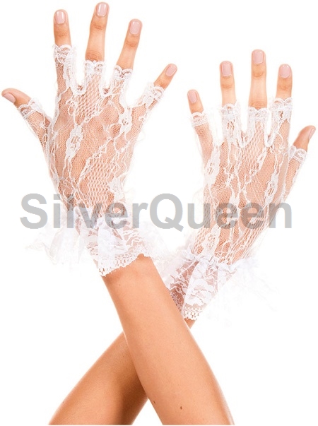 Hvide fingerløse handsker