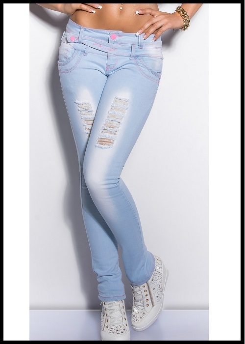 Slim fit lyse jeans